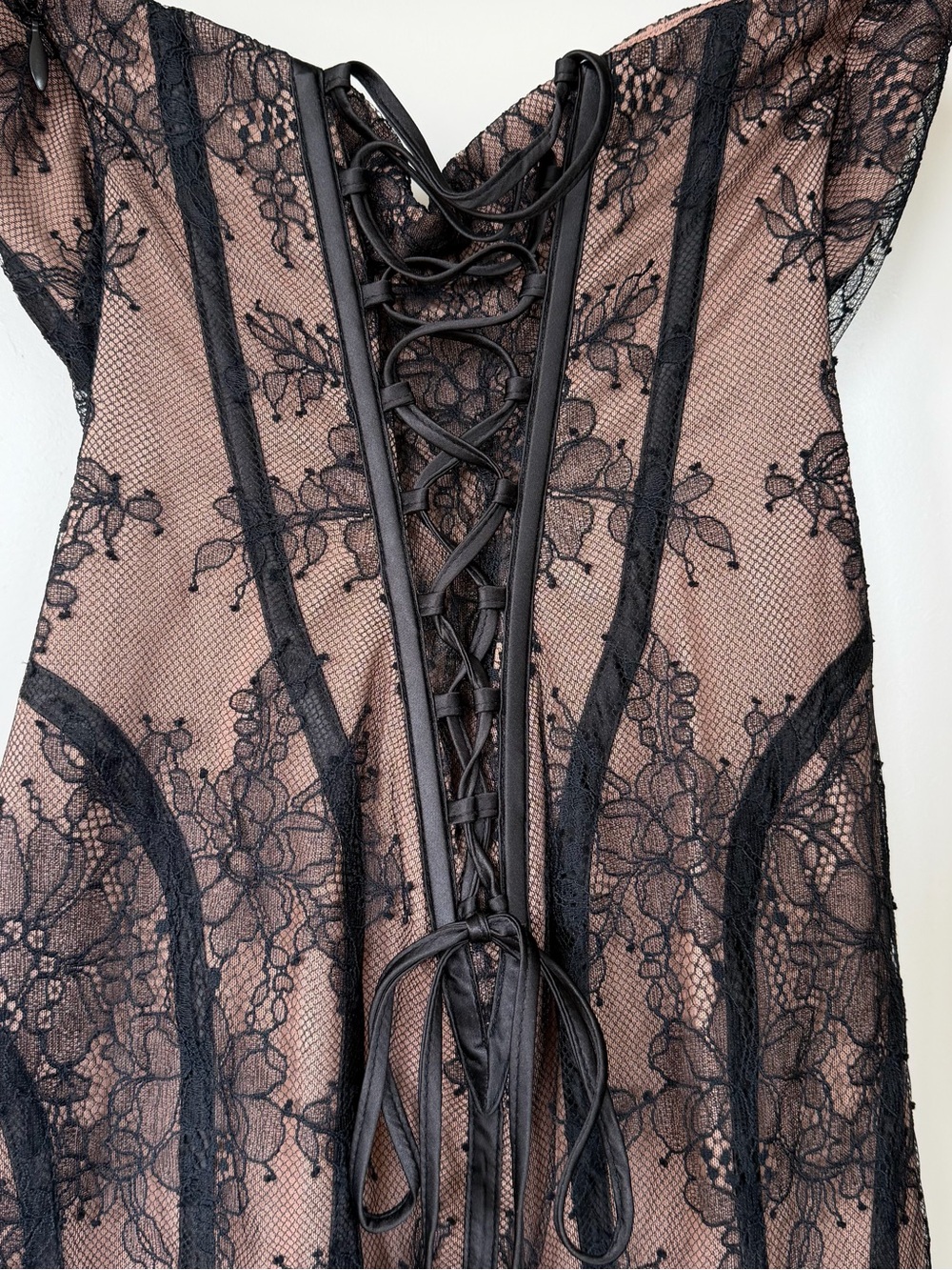 Strapless Black Lace Mini Dress - Picture 7 of 10